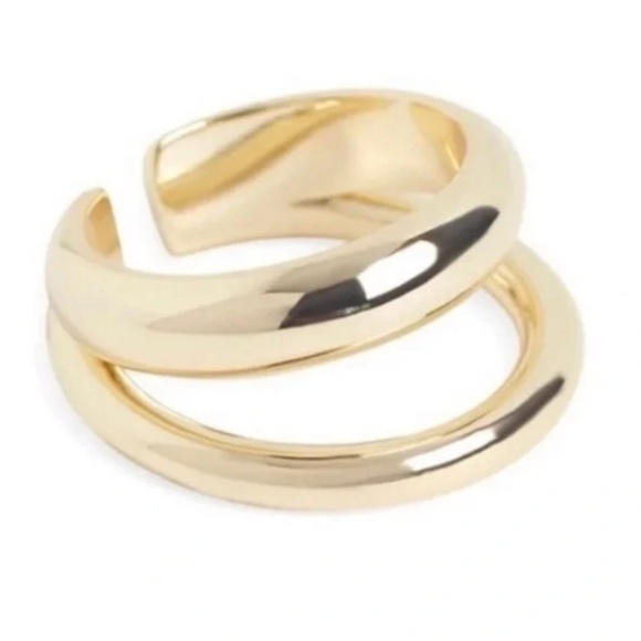 LOREN STEWART × CURATEUR Women’s Gold Deux Open Band Ring Size 7 - Picture 2 of 4